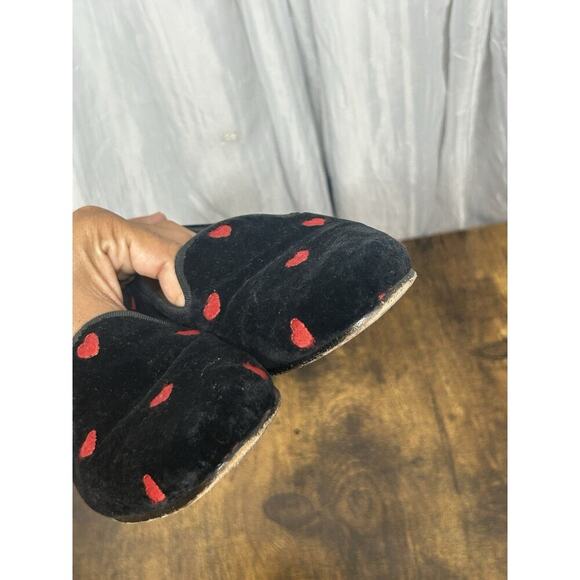 Stubbs & Wootton Mini Heart Black Red Velvet Loafers Size 5 Palm Beach Spain - Picture 11 of 16